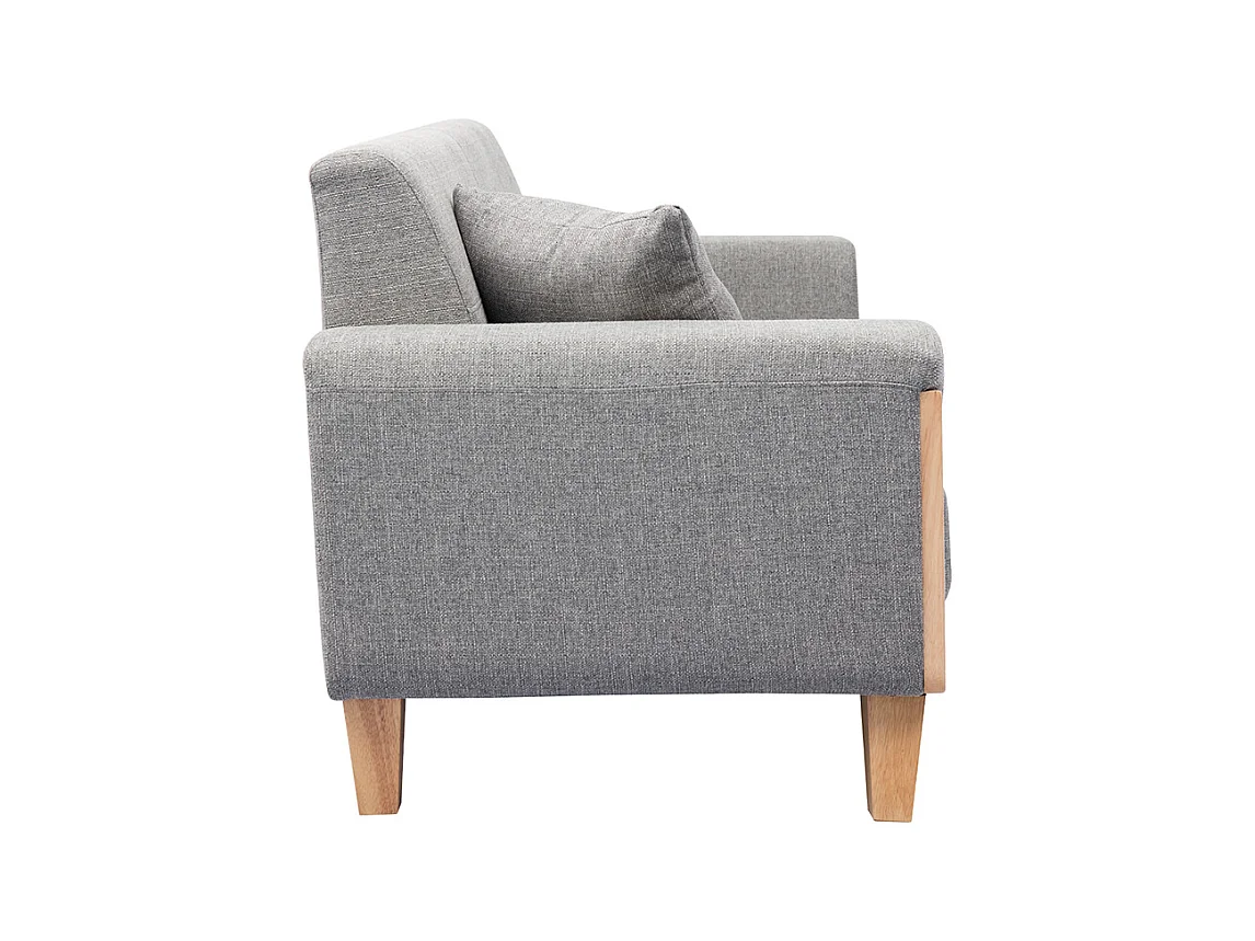 Design-Sofa 3 Plätze Hellgrau Holzbeine FJORD