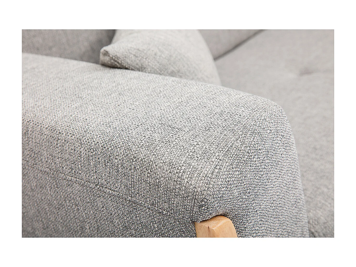 Design-Sofa 3 Plätze Hellgrau Holzbeine FJORD