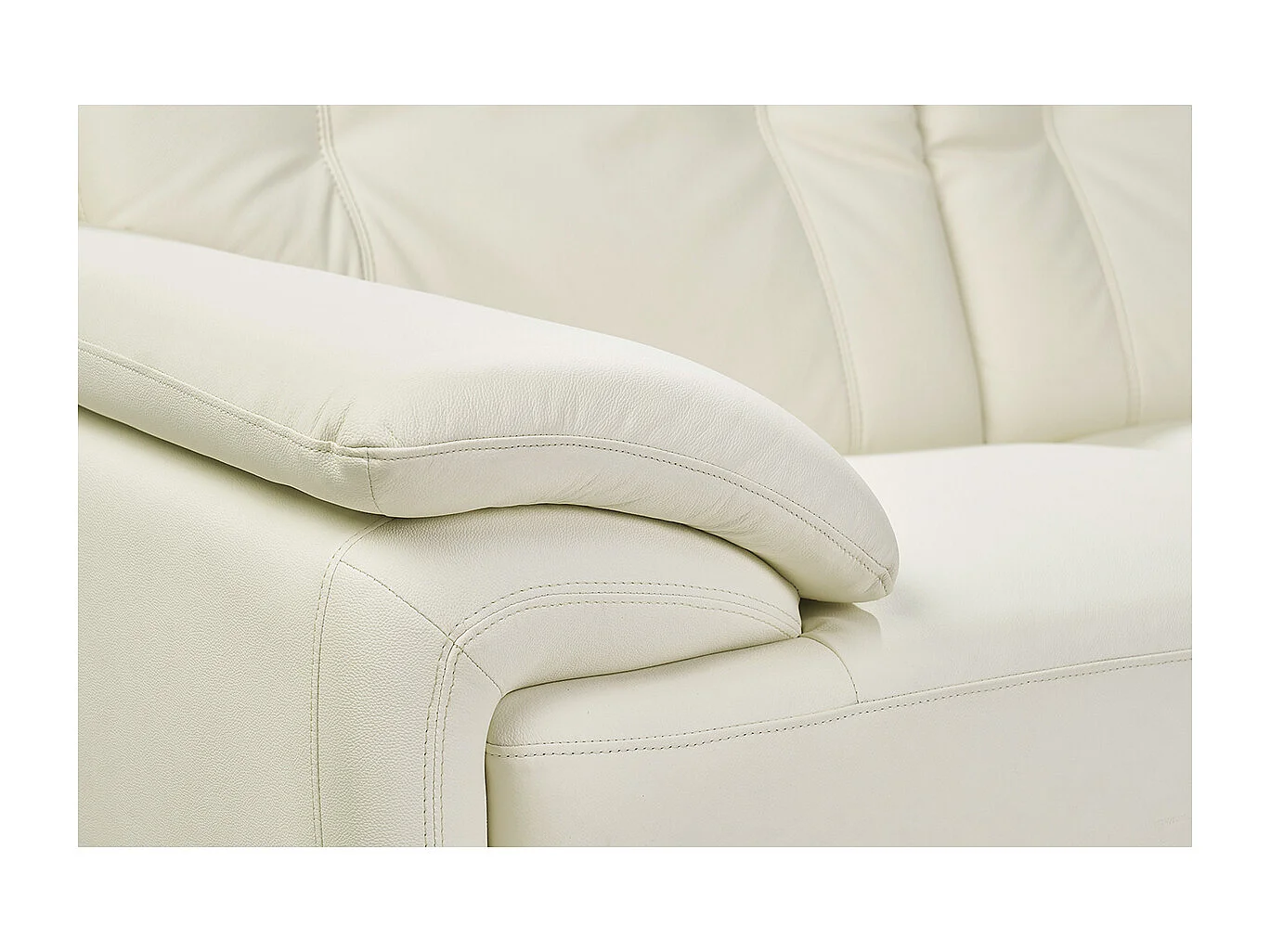 Canapé design 2 places en cuir blanc et acier chromé TAMARA