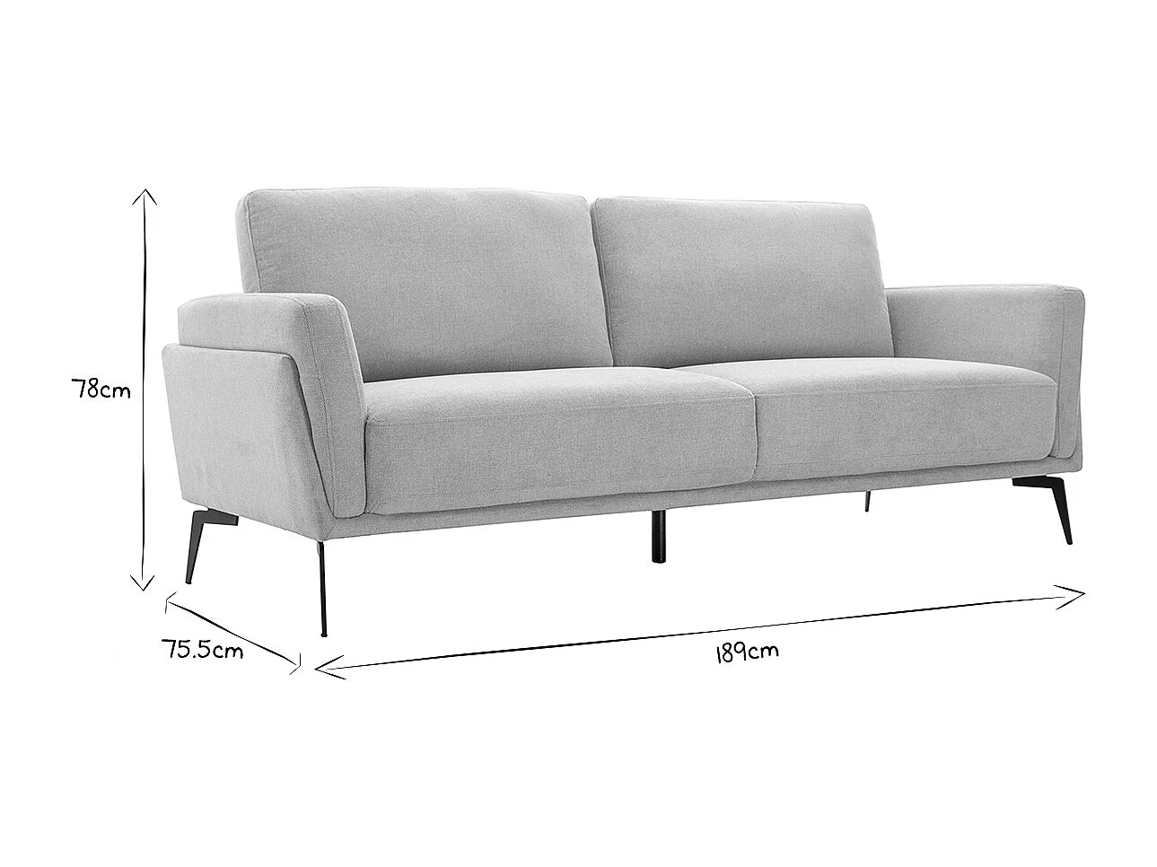Design-Sofa mit Stoff im Samtdesign Beige 3-Sitzer MOSCO
