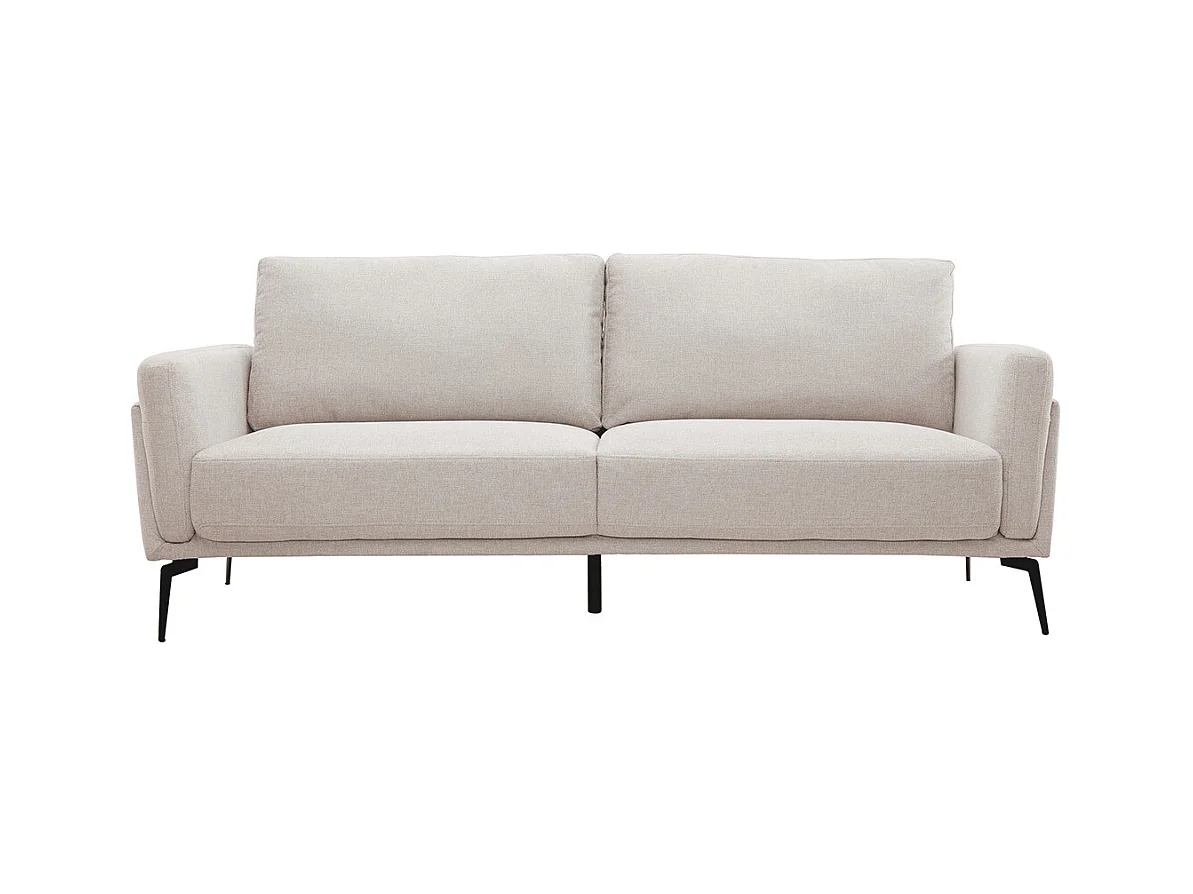 Divano design 3 posti in tessuto effetto velluto testurizzato beige MOSCO