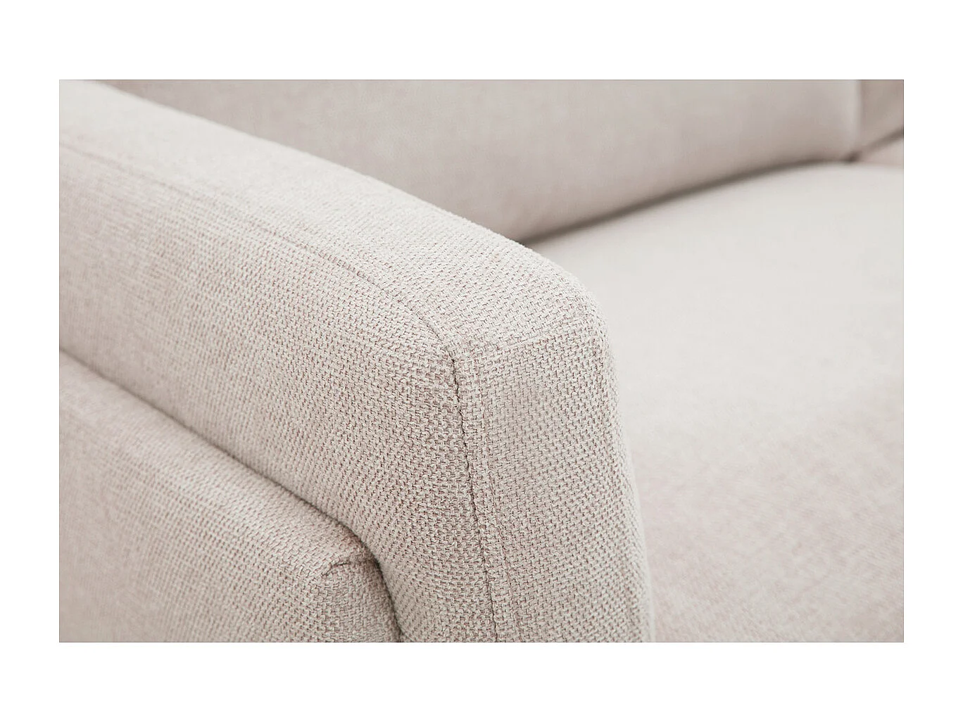 Divano design 3 posti in tessuto effetto velluto testurizzato beige MOSCO