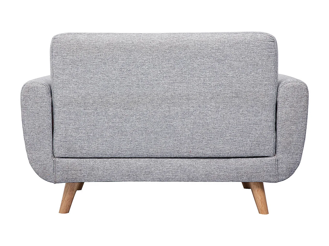 Canapé scandinave 2 places en tissu gris et bois clair PURE