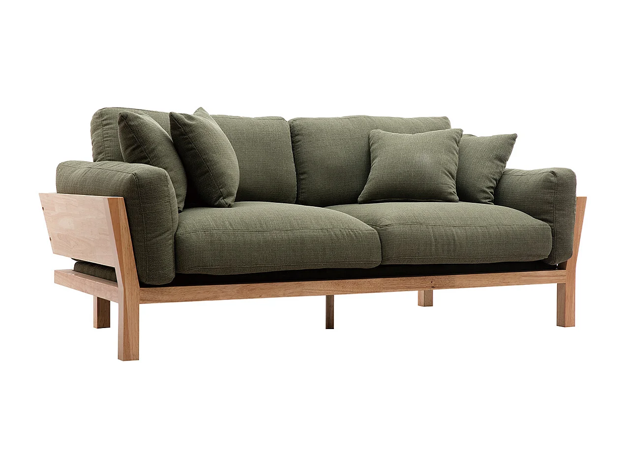 Divano sfoderabile in stile scandinavo 3 posti kaki KYO