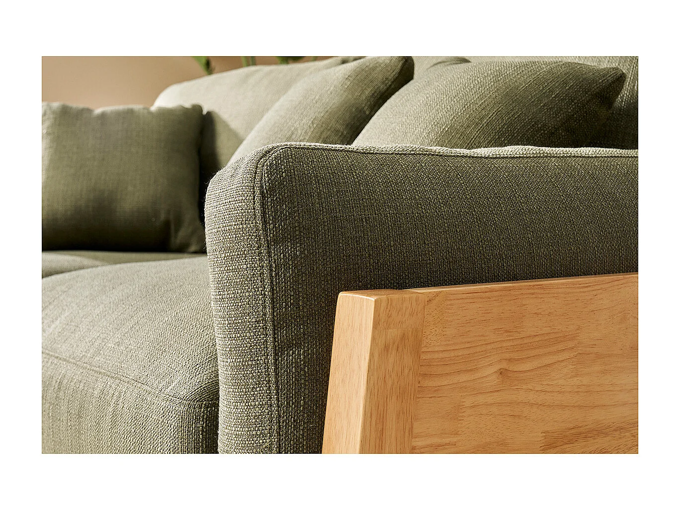 Divano sfoderabile in stile scandinavo 3 posti kaki KYO