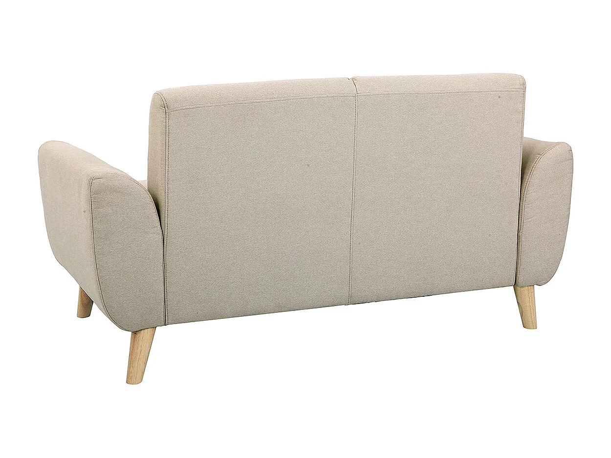 Divano design 2 posti tessuto naturale piedi in quercia EKTOR