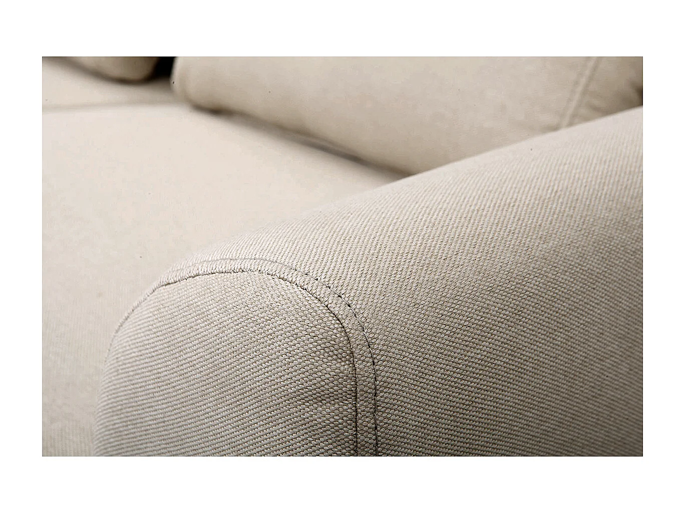 Divano design 2 posti tessuto naturale piedi in quercia EKTOR