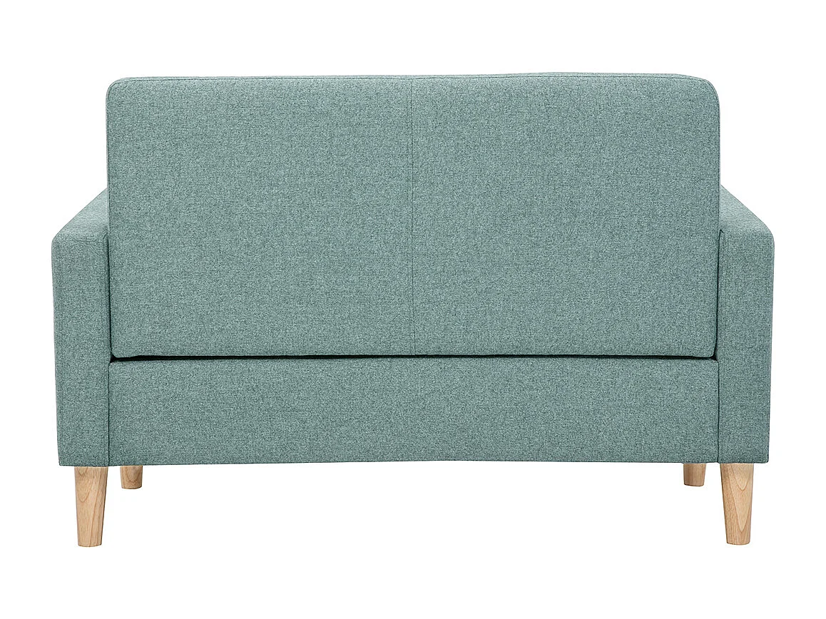 Skandinavisches Sofa 2-Sitzer aus graugrünem Stoff und hellem Holz MOON