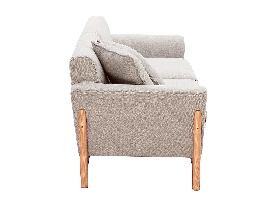 Divano scandinavo 3 posti beige e frassino ASAKO