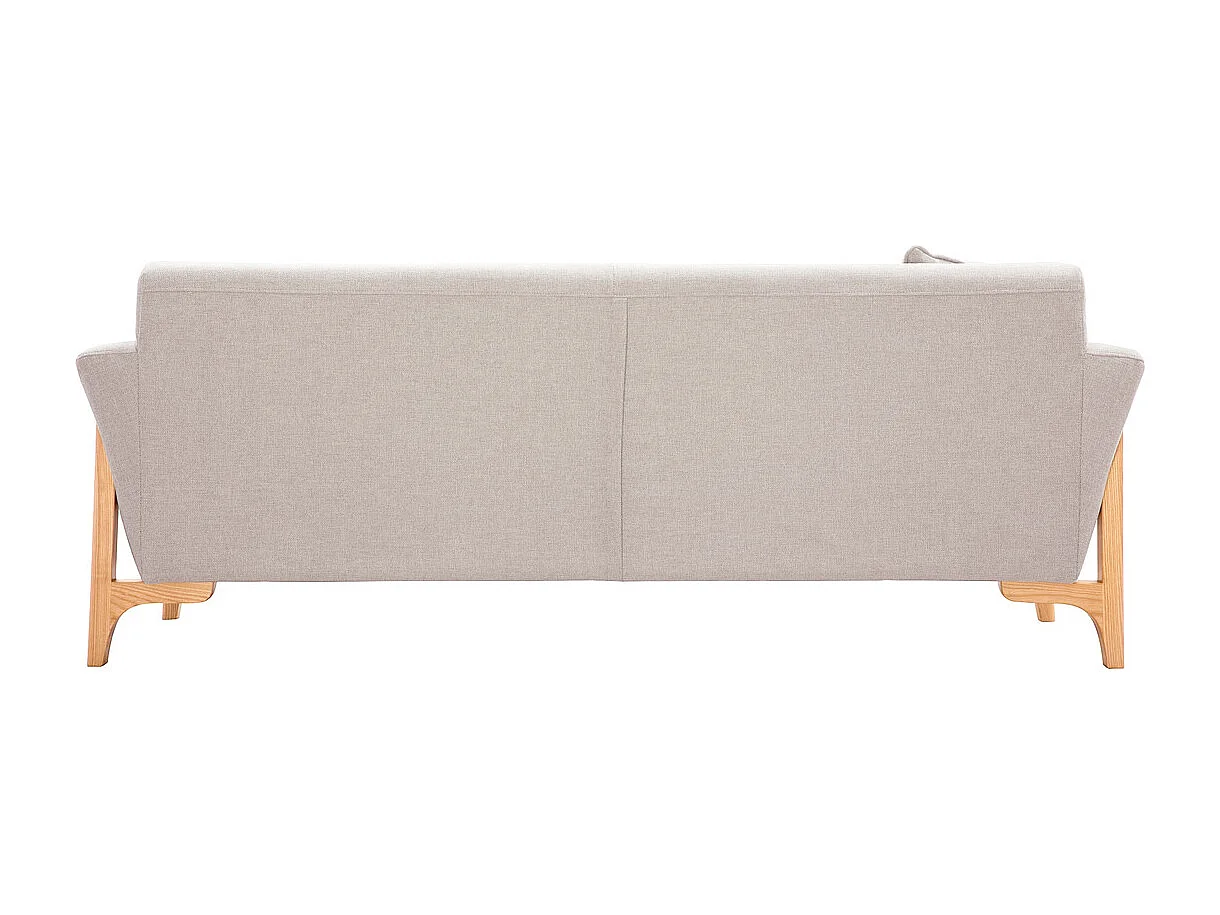 Divano scandinavo 3 posti beige e frassino ASAKO