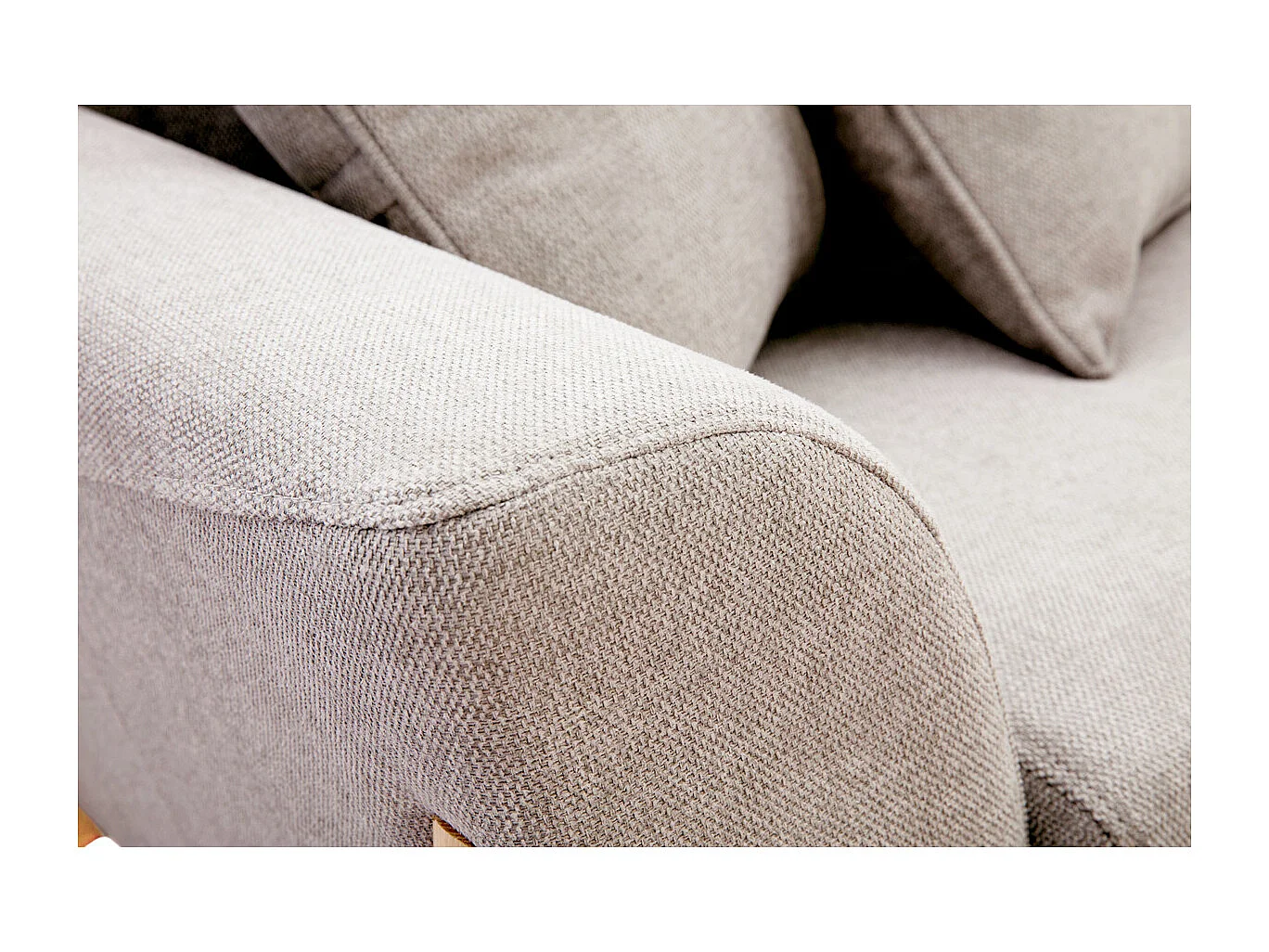 Divano scandinavo 3 posti beige e frassino ASAKO