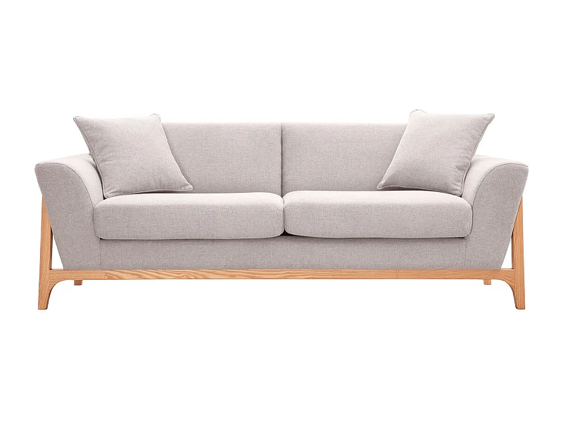 Skandinavisches Sofa 3-Sitzer in Beige und Esche ASAKO