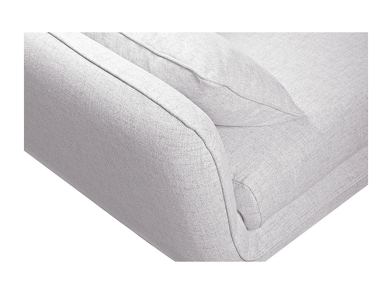 Canapé scandinave 3 places en tissu gris clair chiné et bois clair CREEP