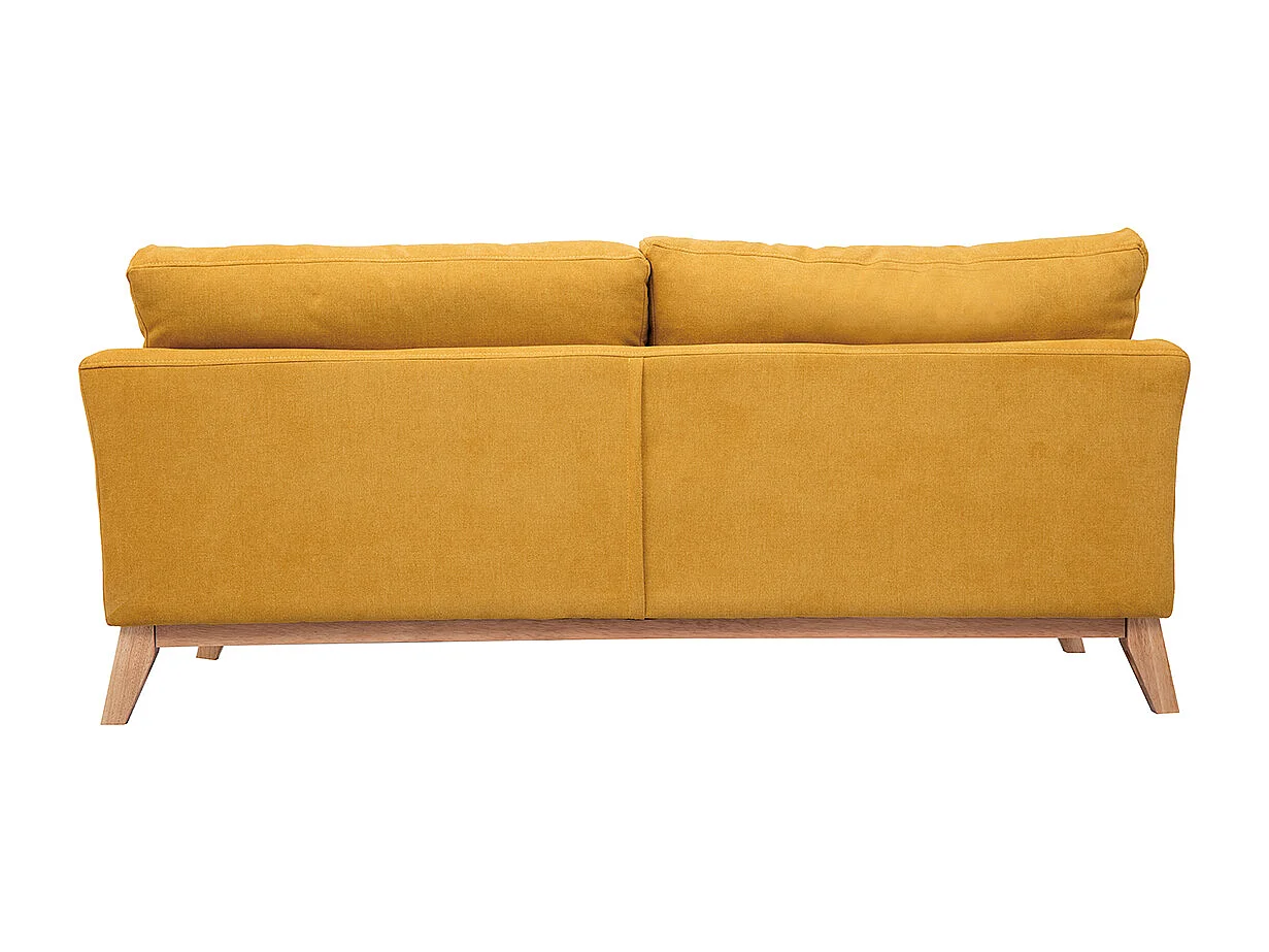 Sofá nórdico 3 plazas desenfundable efecto terciopelo amarillo mostaza OSLO