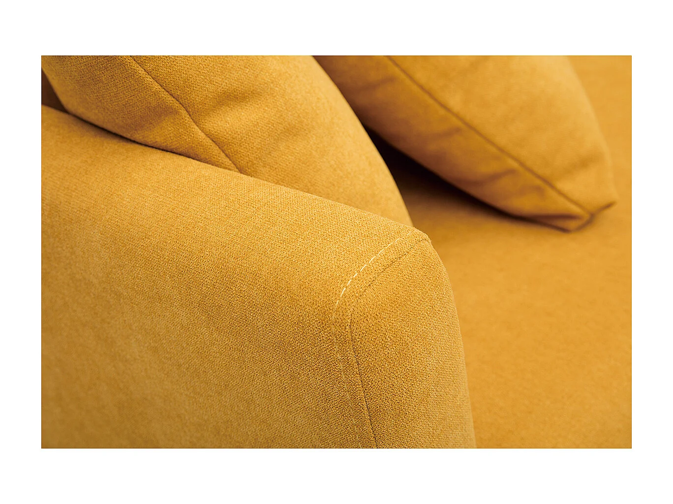 Sofá nórdico 3 plazas desenfundable efecto terciopelo amarillo mostaza OSLO