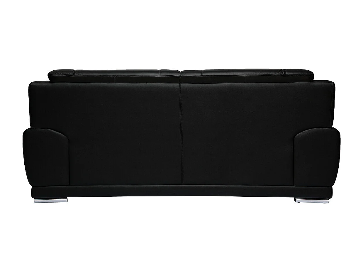 Divano pelle design 3 posti nero TAMARA - pelle di bufalo