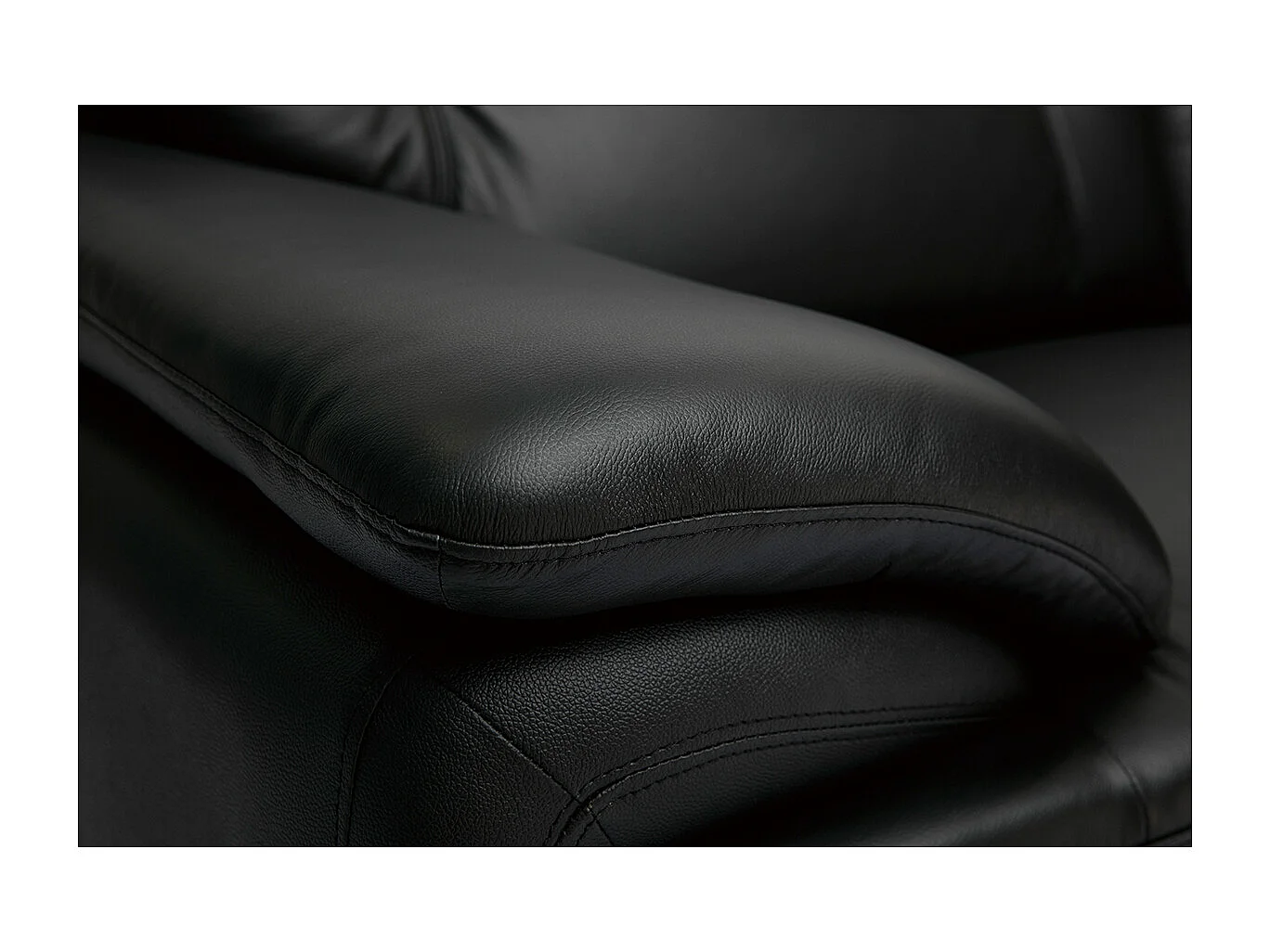 Divano pelle design 3 posti nero TAMARA - pelle di bufalo