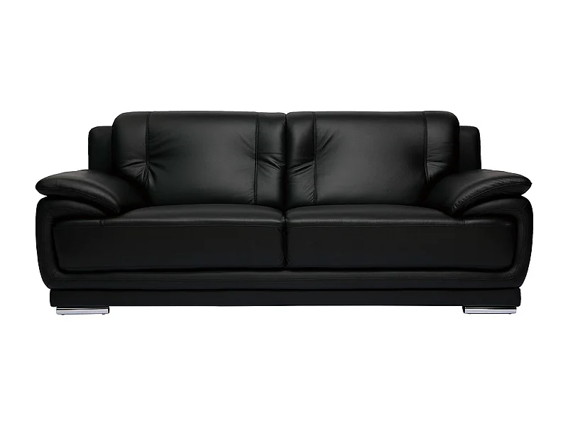 Design-Ledersofa schwarz drei Plätze Büffelleder TAMARA