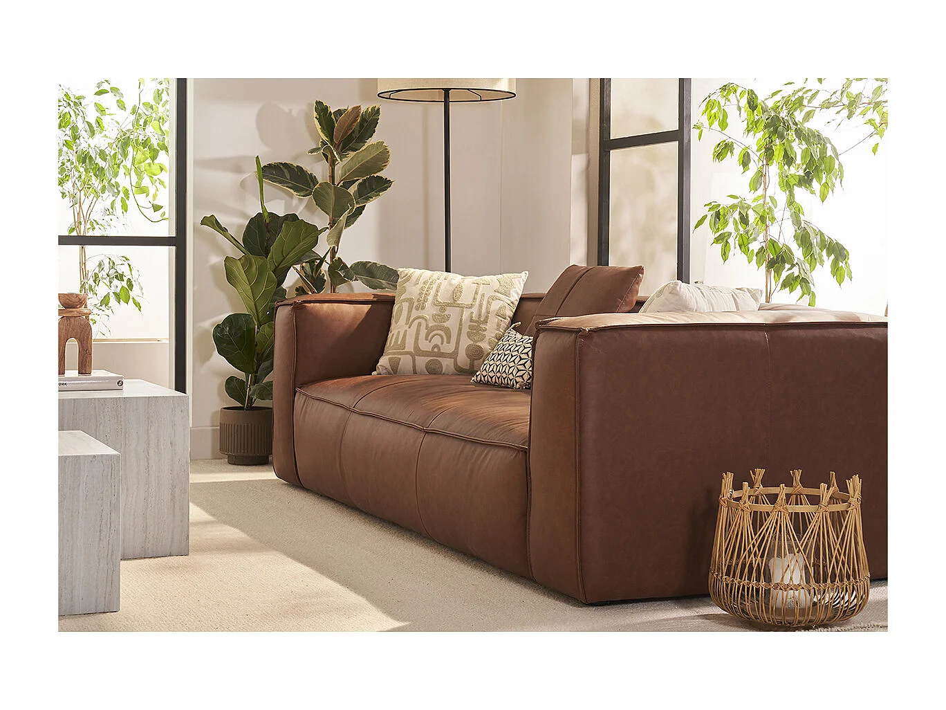 Sofa aus Büffelleder 3-Sitzer COBAIN