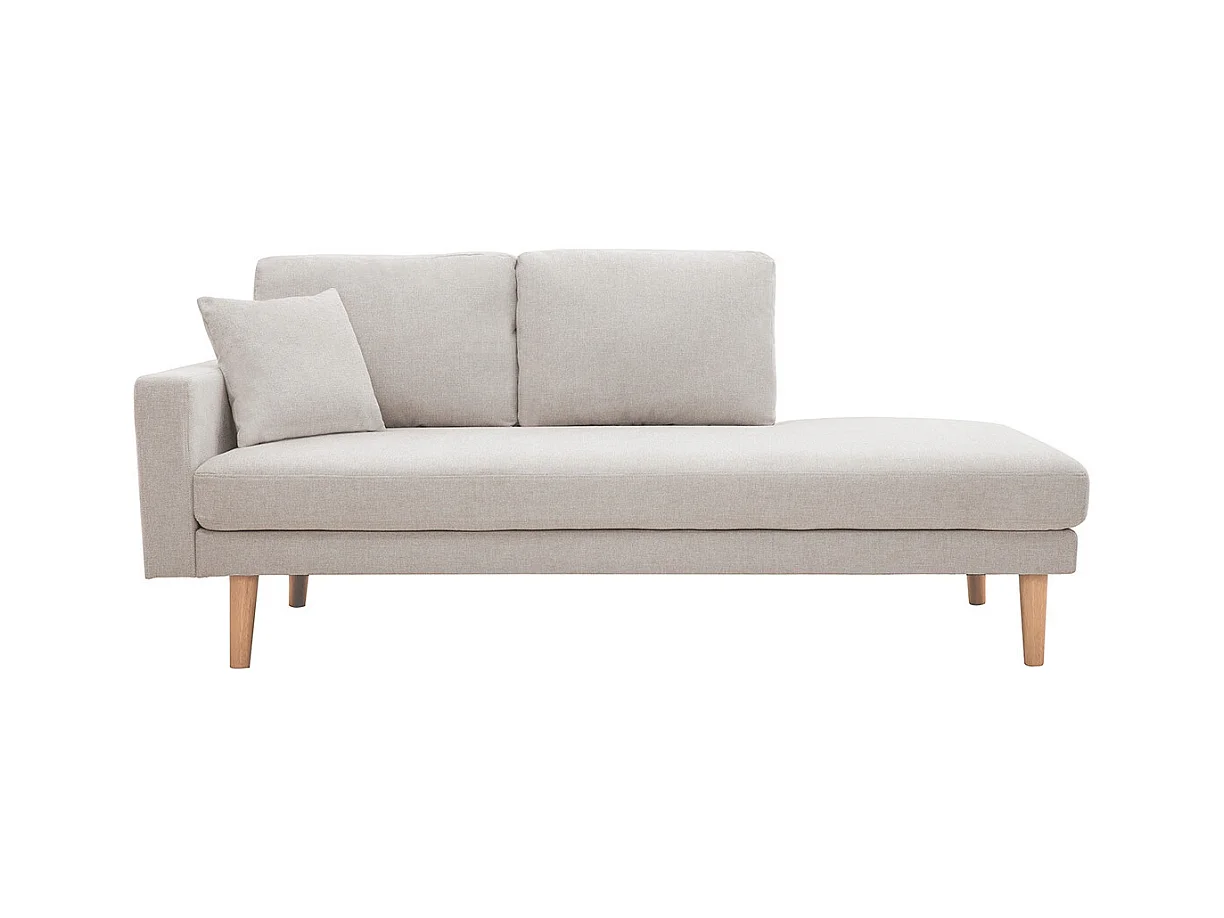Chaise longue de tejido efecto aterciopelado texturizado beige 190 cm BERTILLE