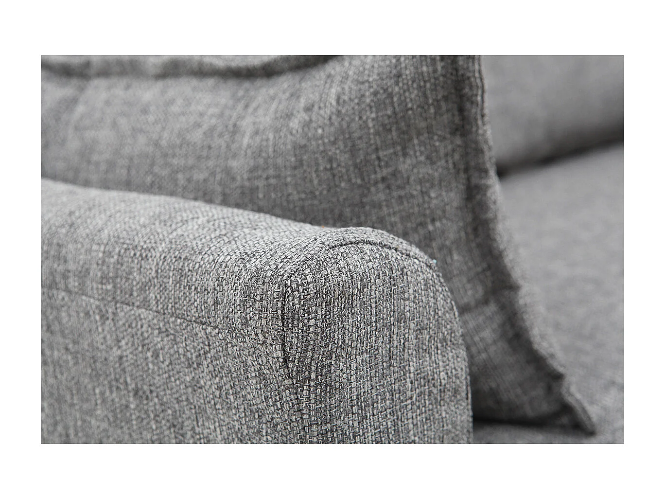 Canapé scandinave 2 places en tissu gris et bois clair KATE