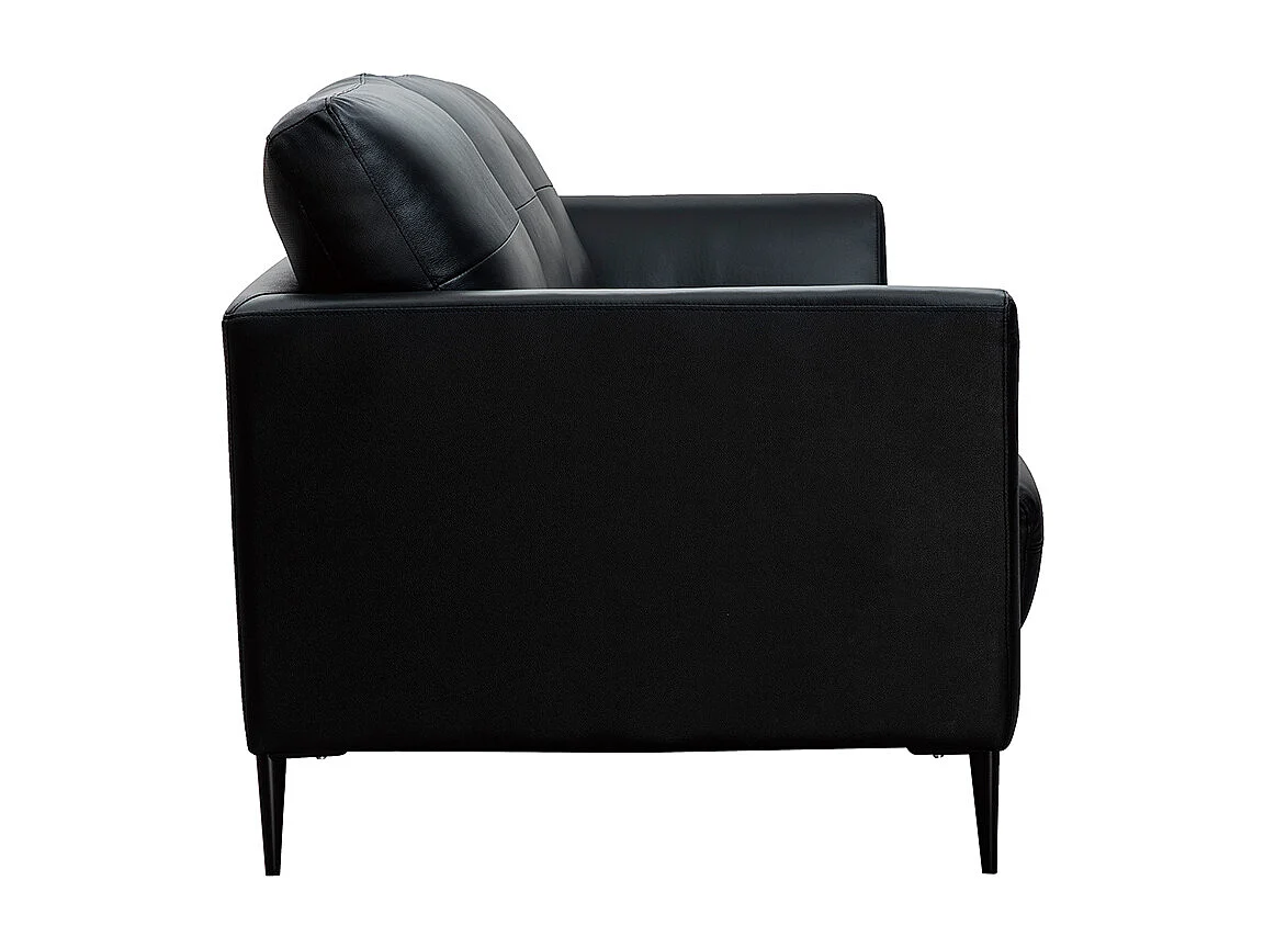 Canapé 3 places cuir noir et métal noir JOPLIN