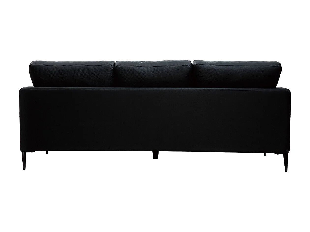 Canapé 3 places cuir noir et métal noir JOPLIN