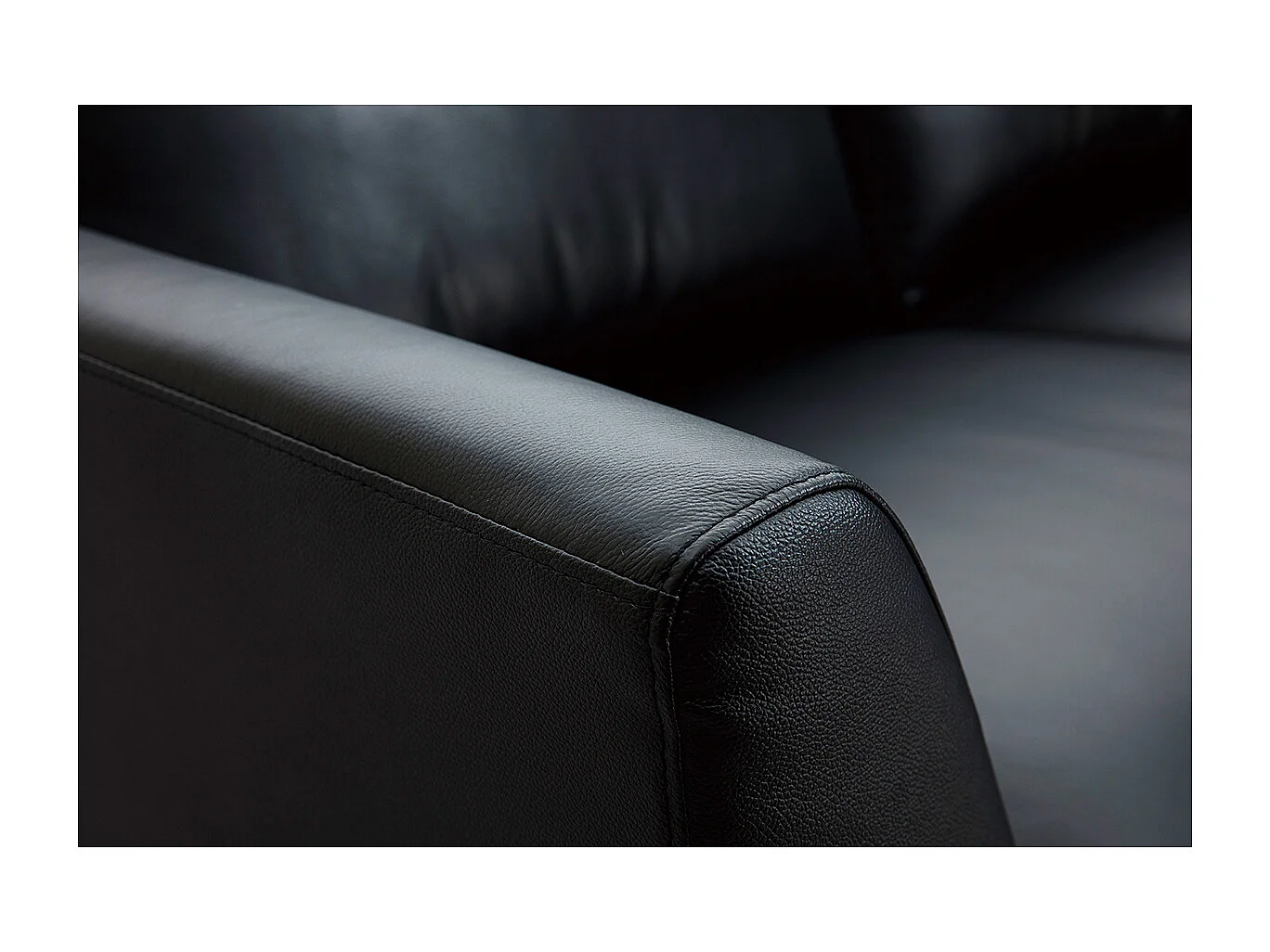 Canapé 3 places cuir noir et métal noir JOPLIN