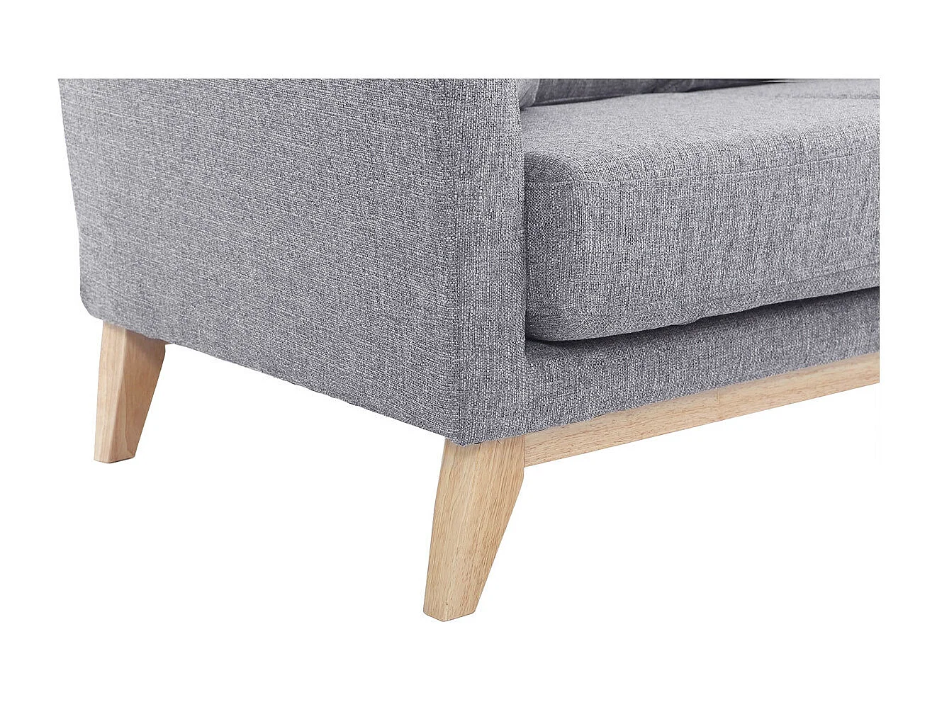 Divano scandinavo 2 posti grigio chiaro e piedi in legno chiaro OSLO