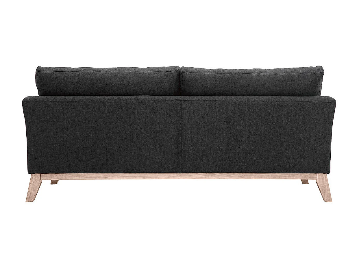 Sofá nórdico 3 plazas gris oscuro desenfundable patas madera OSLO