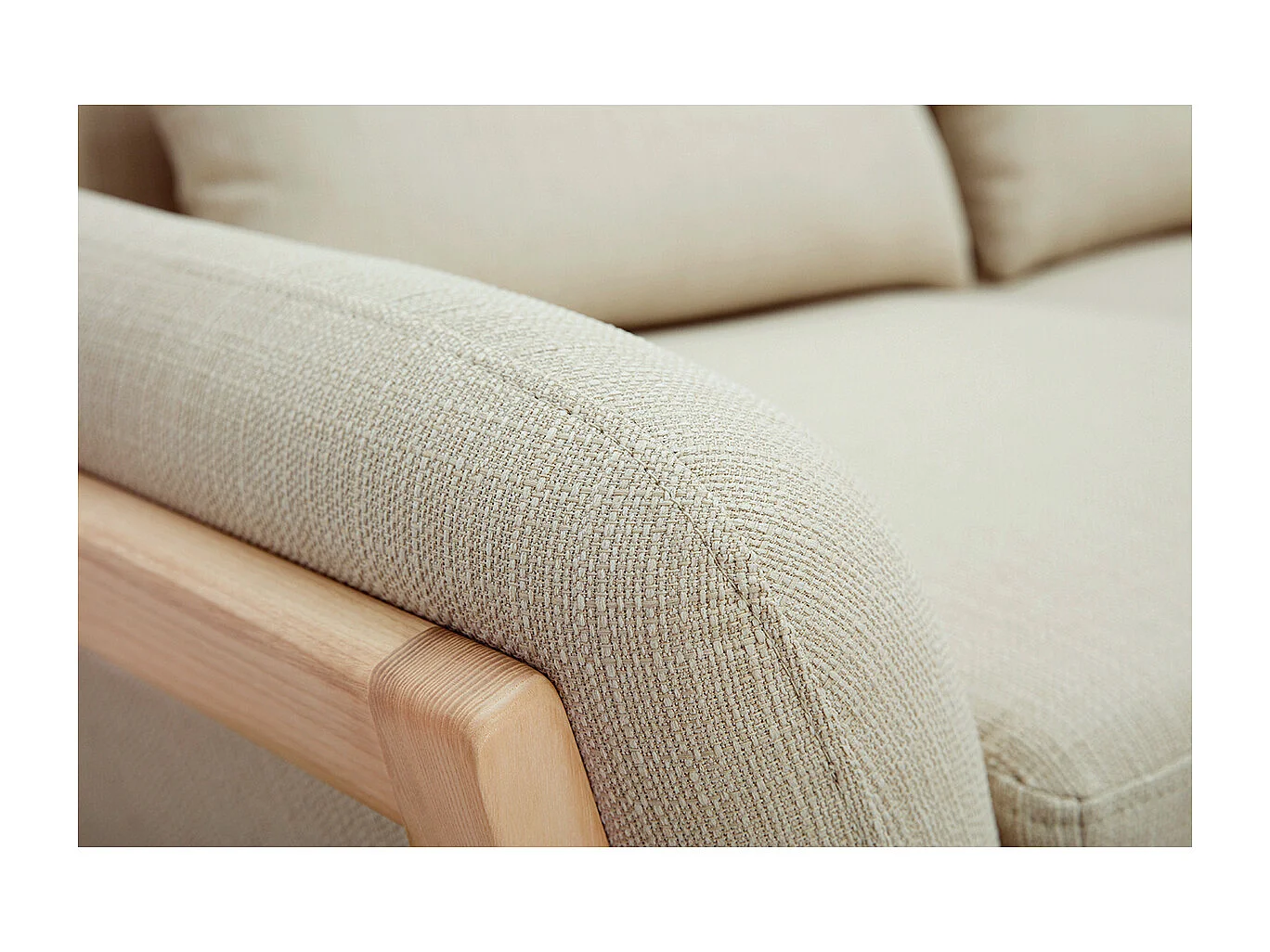 Sofa skandinavisch 2 Plätze beiger Stoff YOKO