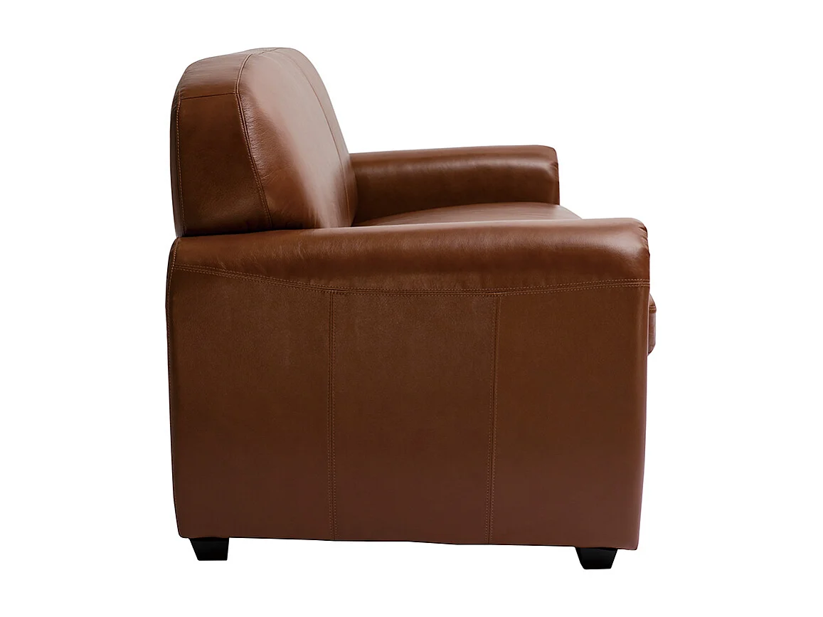 Schlafsofa aus braunem Leder 3-Sitzer CLUB