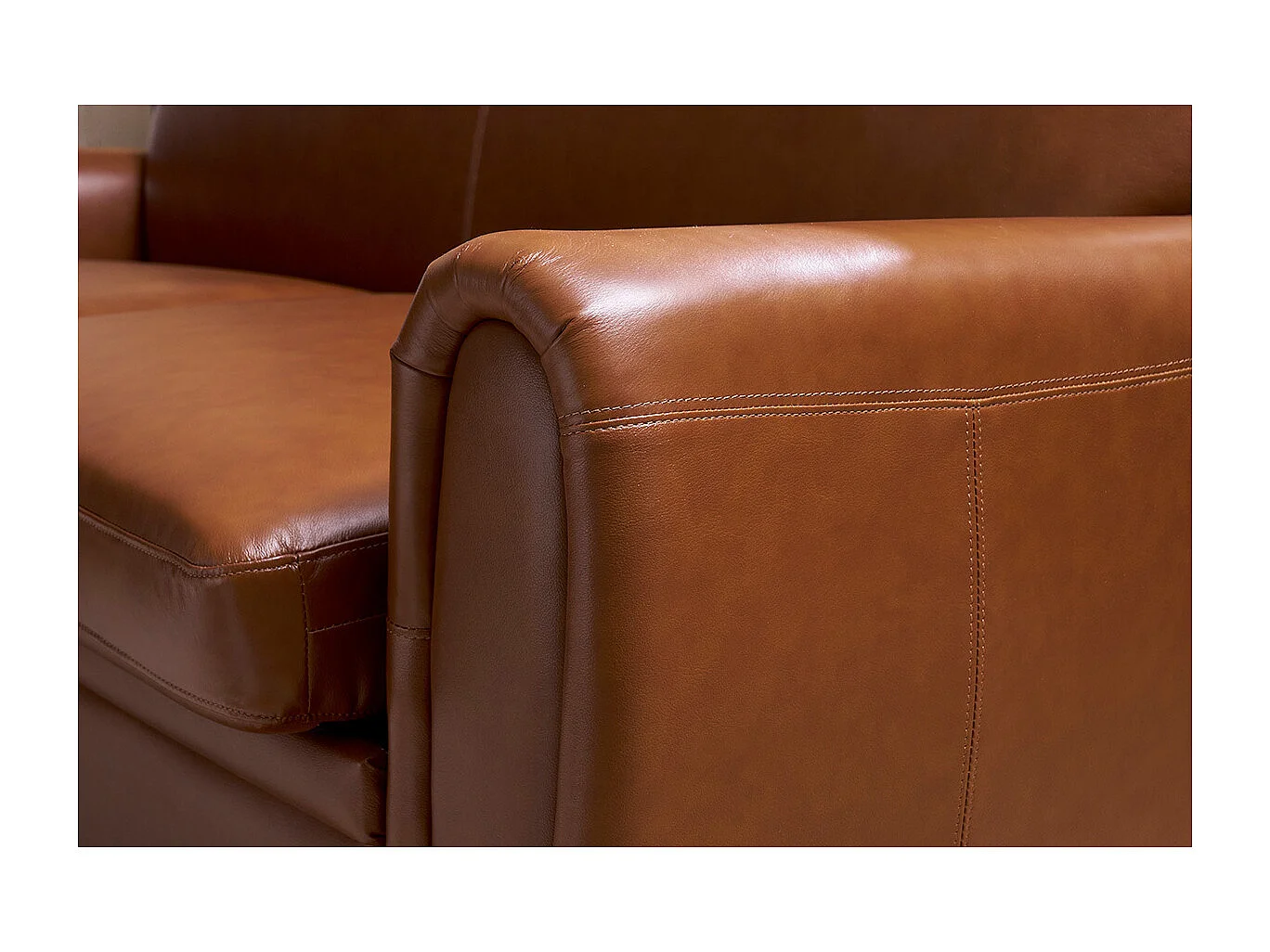 Divano letto 3 posti in pelle marrone CLUB