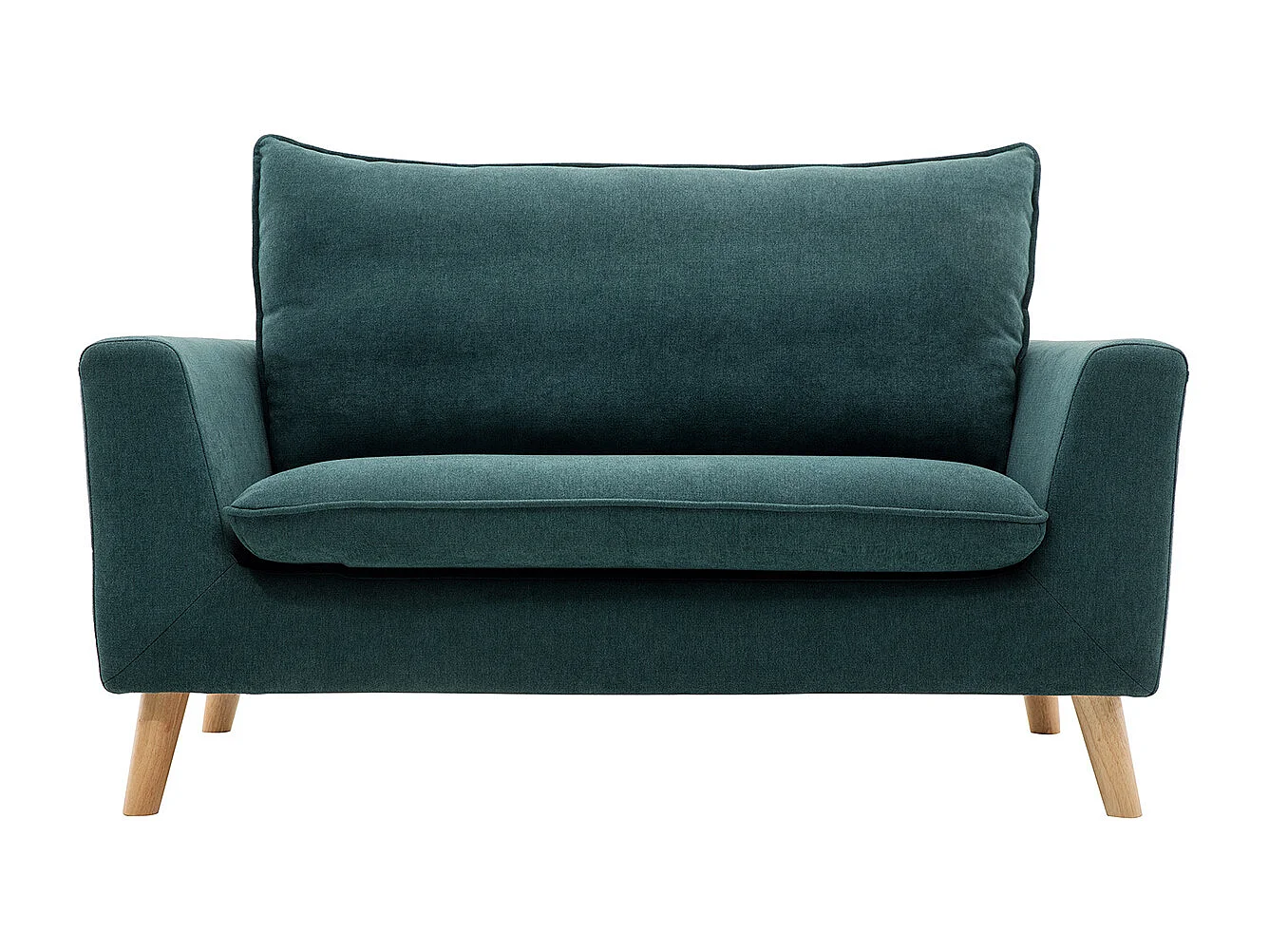 Divano scandinavo 2 posti effetto velluto blu anatra JONAS