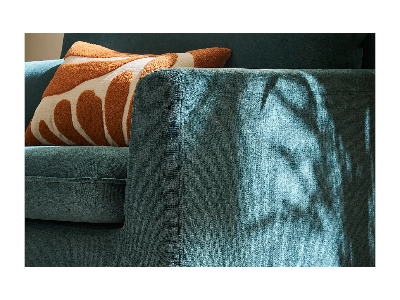 Divano scandinavo 2 posti effetto velluto blu anatra JONAS