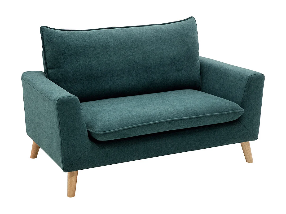 Divano scandinavo 2 posti effetto velluto blu anatra JONAS