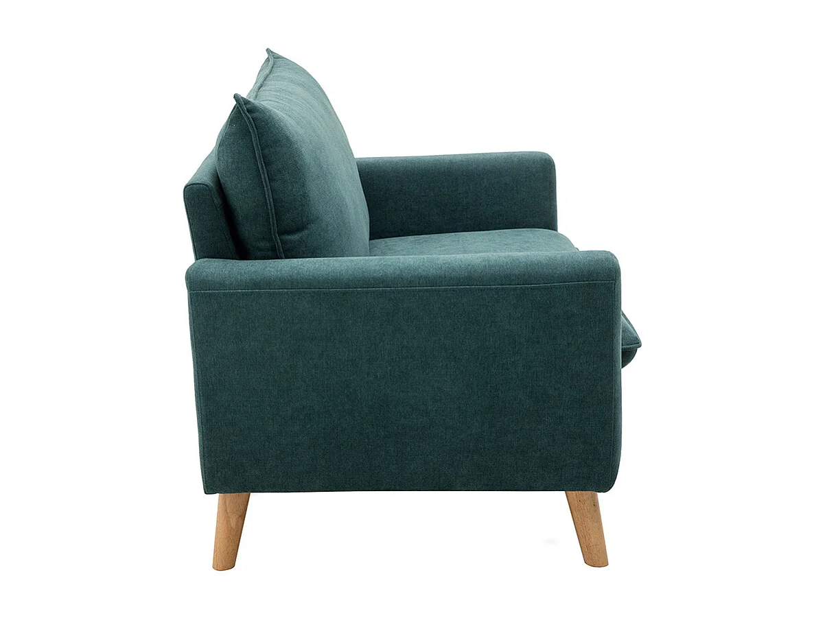 Divano scandinavo 2 posti effetto velluto blu anatra JONAS