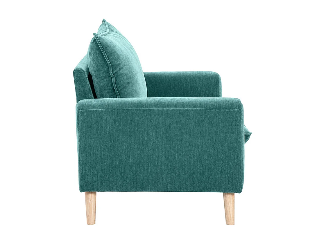 Sofá nórdico 2 plazas efecto aterciopelado azul petróleo JONAS