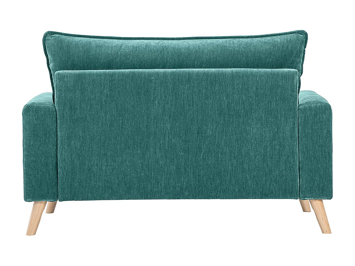 Sofá nórdico 2 plazas efecto aterciopelado azul petróleo JONAS