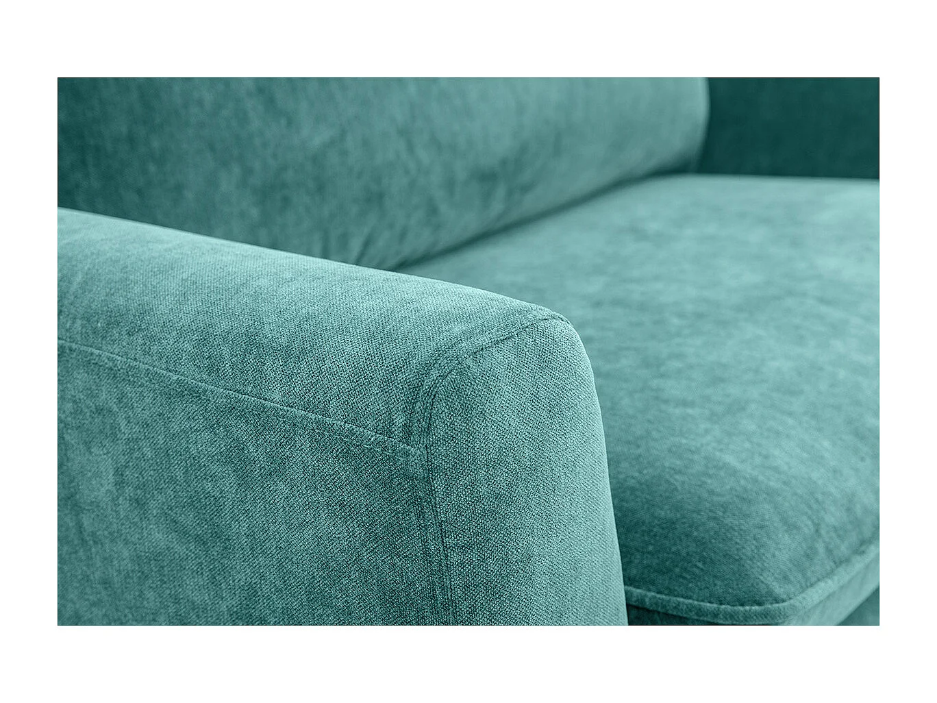 Sofá nórdico 2 plazas efecto aterciopelado azul petróleo JONAS