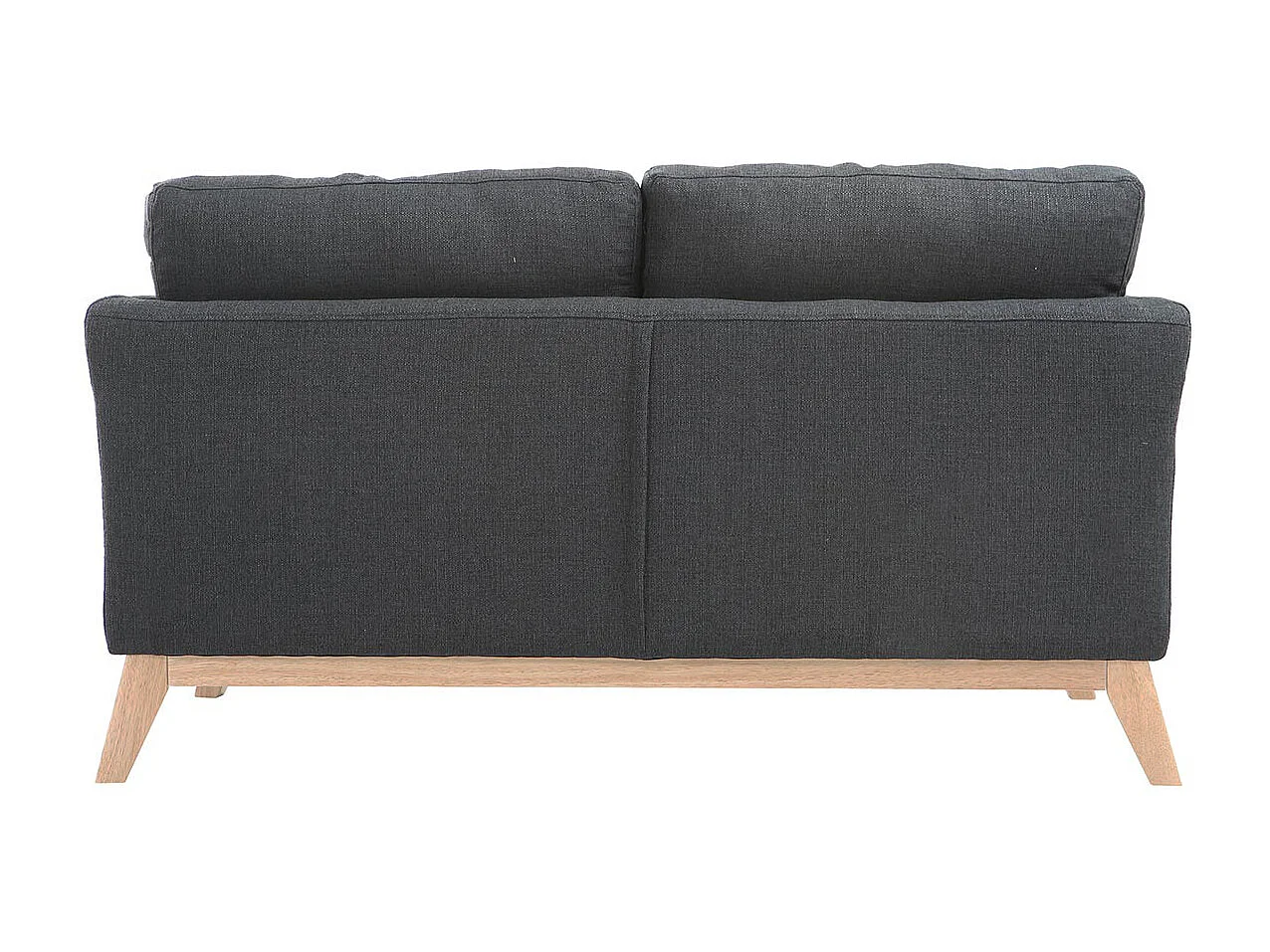 Sofa skandinavisch 2 Plätze Dunkelgrau und helle Holzbeine OSLO