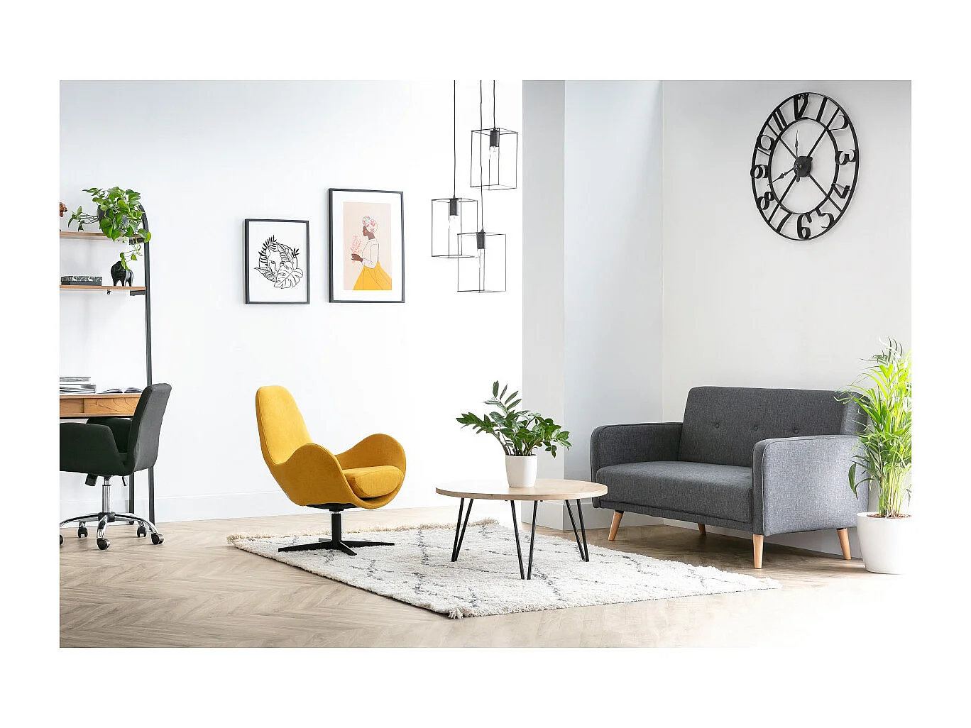 sofá escandinavo 2 plazas azul ULLA