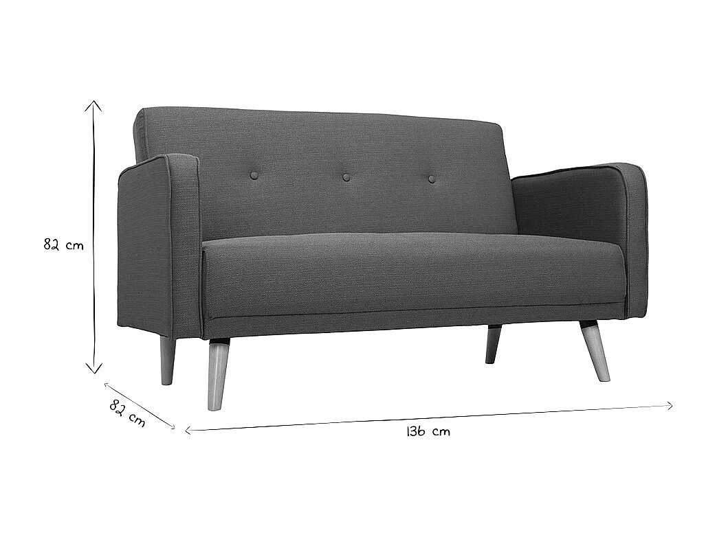 Sofa skandinavisch 2 Plätze Blau ULLA