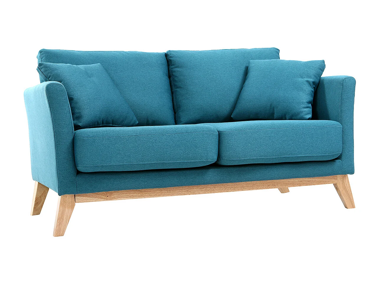 Divano scandinavo 2 posti foglia di tè e piedi in legno chiaro OSLO