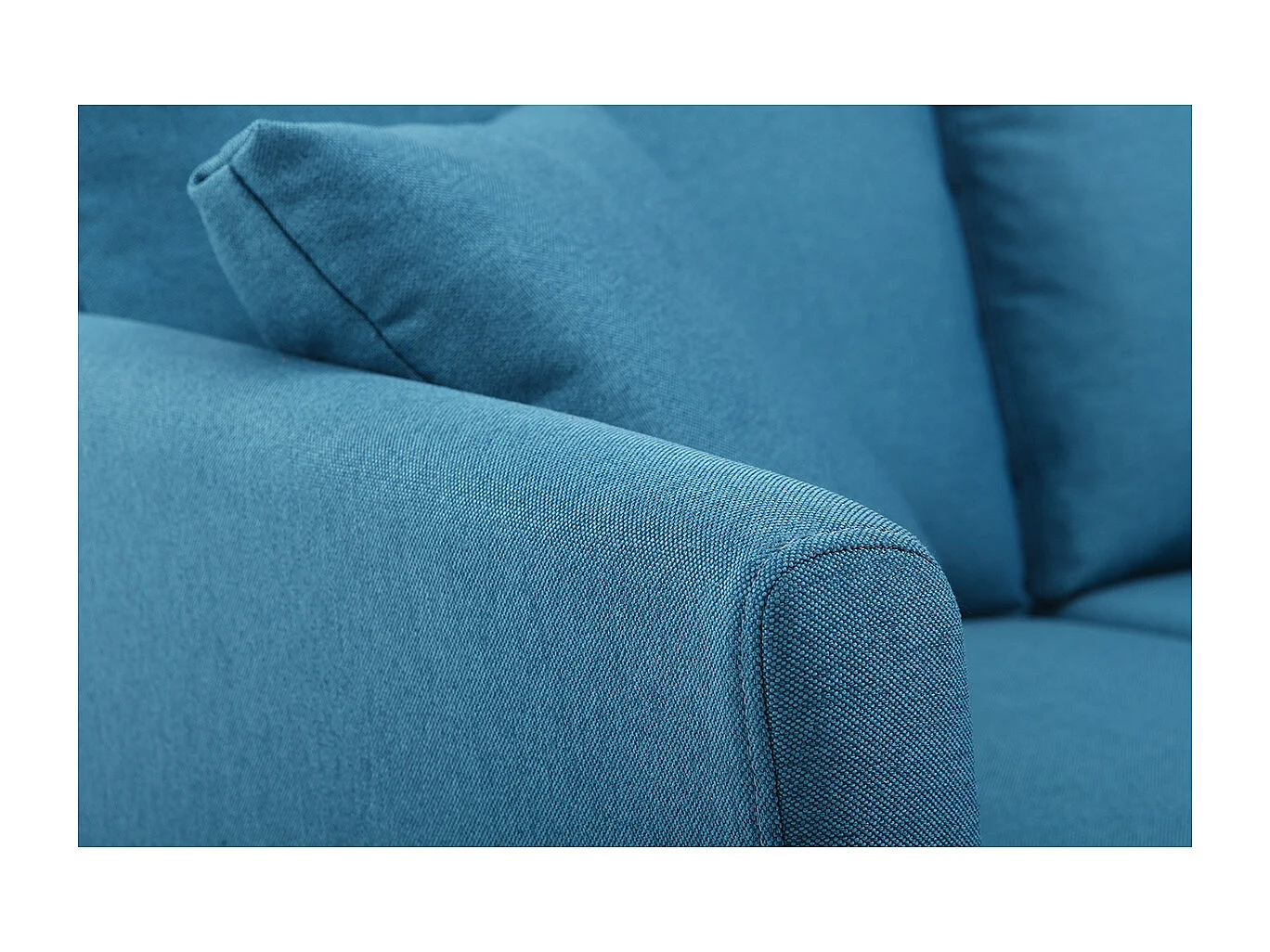 Sofá nórdico 2 plazas desenfundable  azul petróleo y patas madera clara OSLO