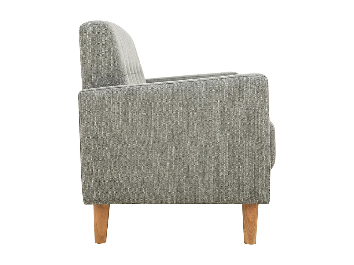 Canapé scandinave 2 places en tissu gris et bois clair MOON