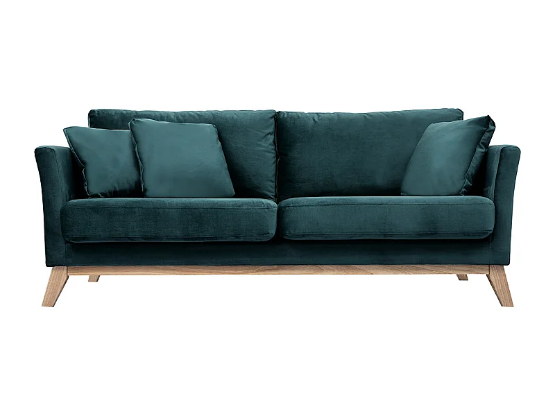 Divano scandinavo 3 posti sfoderabile tessuto blu petrolio OSLO