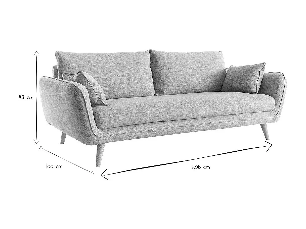 Sofa skandinavisch 3 Plätze eisblau CREEP