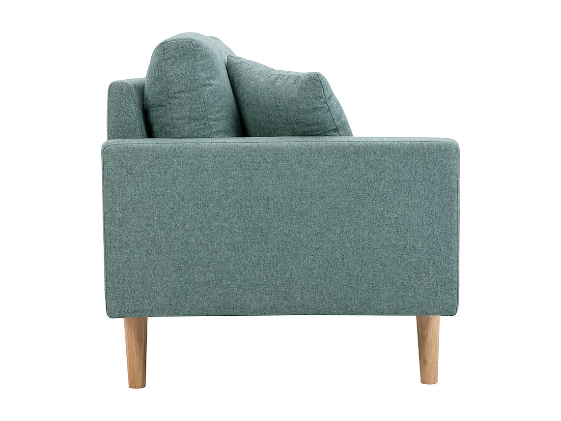 Meridiana scandinava in tessuto grigio-verde e legno massello chiaro L190 cm BERTILLE