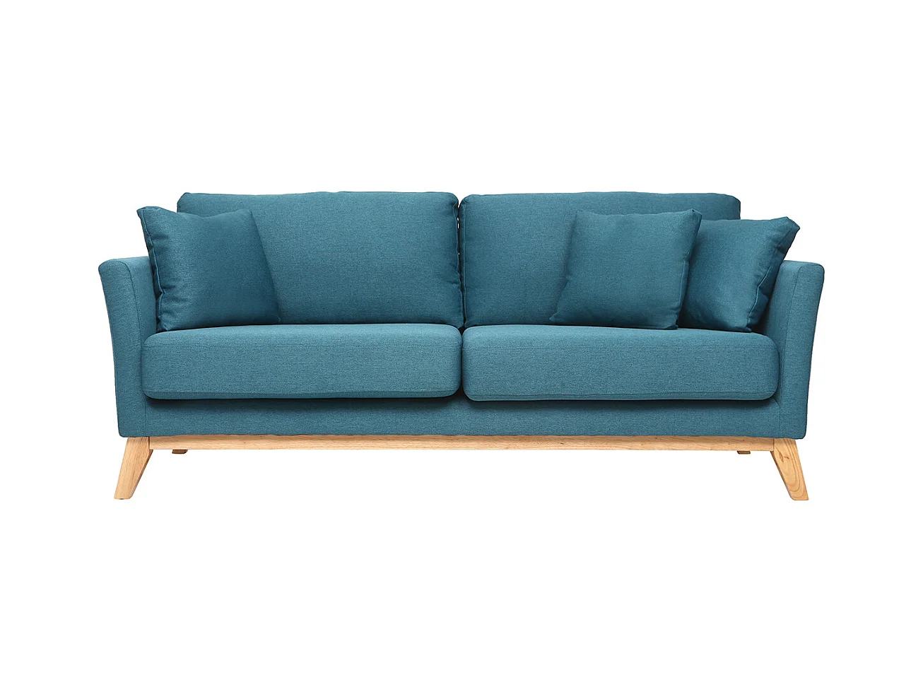 Divano scandinavo a 3 posti Blu Miliboo con piedi in legno OSLO